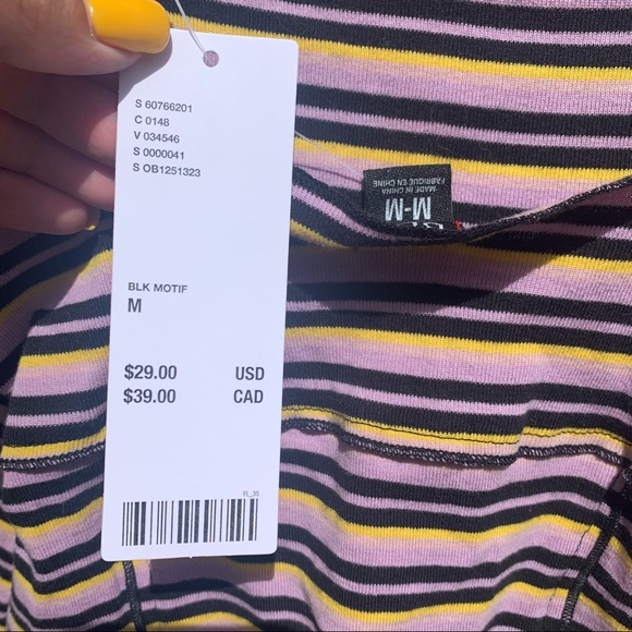 NWT Urban Outfitters Keiko Striped Square Neck Cami SZ M - Picture 4 of 4